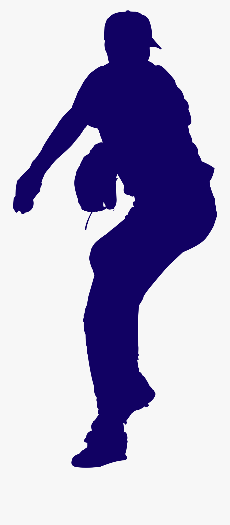 Baseball Pitcher Blue Silhouette - Pitcher Silhouette Logo, Transparent Clipart