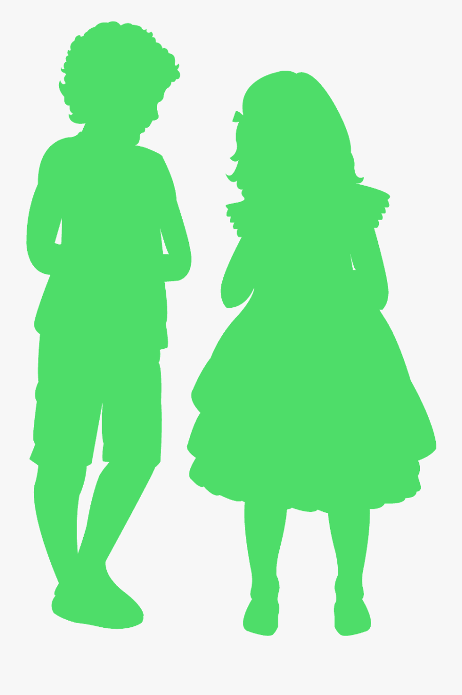 Yellow Boy And Girl Silhouette, Transparent Clipart