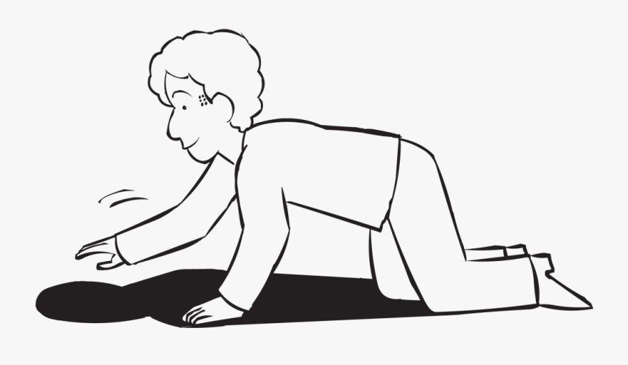 Man Crawling On Hands And Knees Attempting To Catch, Transparent Clipart