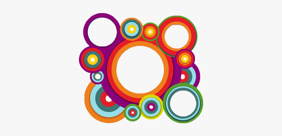 Circle Multi Colored Border - Circle Shape Png With Border Design, Transparent Clipart