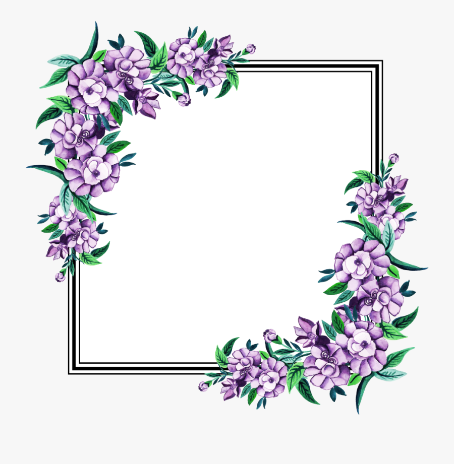 Free Png Floral Frame - Flower Text Frame Free, Transparent Clipart