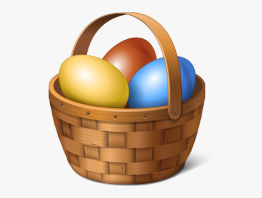 Transparent Basket Of Eggs Clipart - Easter Egg Basket Png, Transparent Clipart