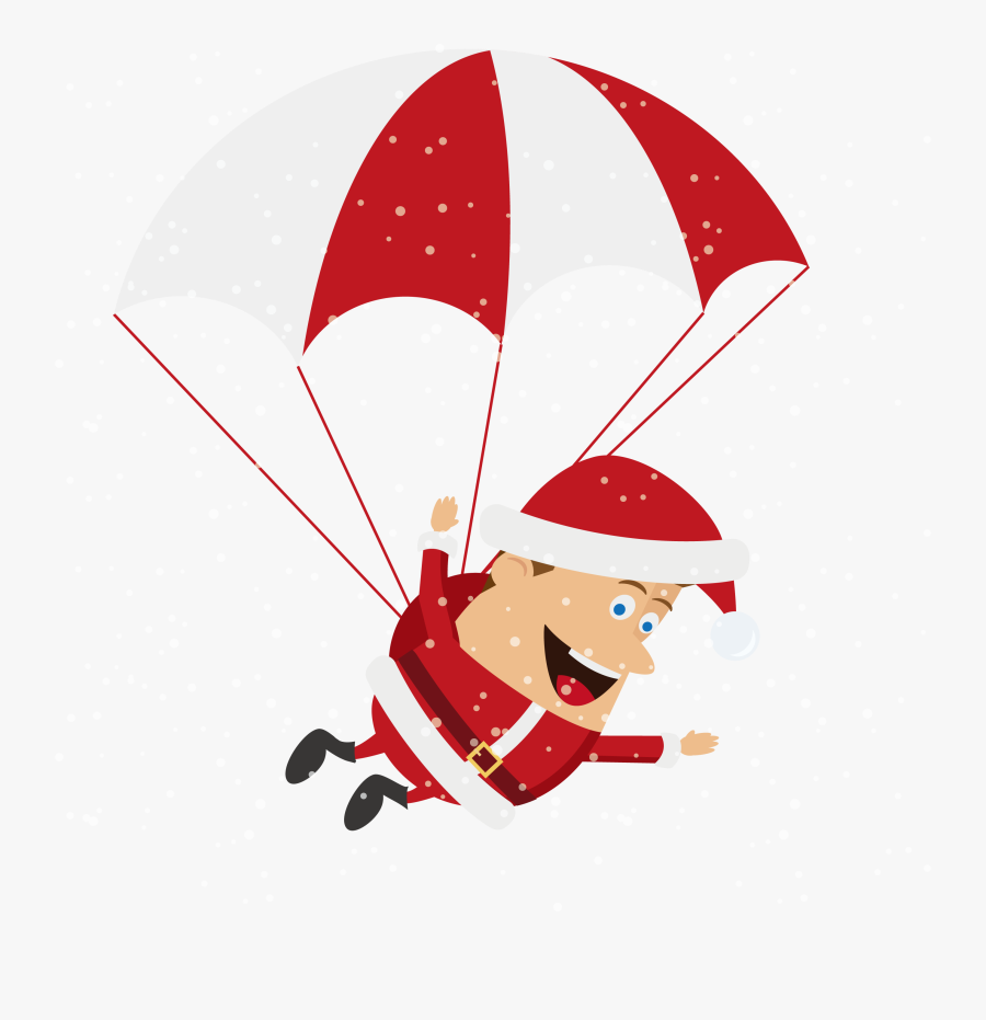 Transparent Parachute Clipart - Santa Claus, Transparent Clipart