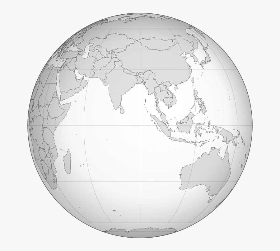 Blankmap Ao 270w Asia Map Of Asia With- - Blank Wikipedia World Globe, Transparent Clipart