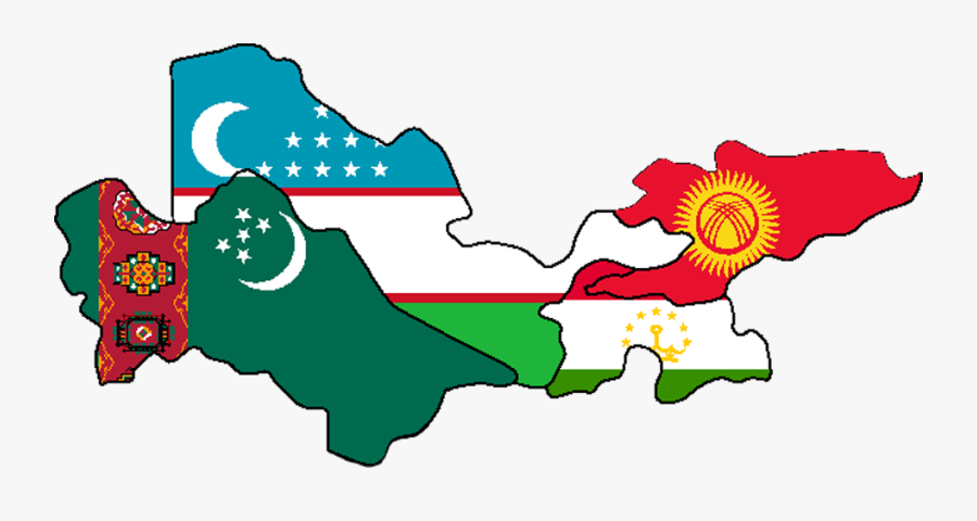 Zentral-asien Landkarte Umriss - Central Asia Map Cartoon, Transparent Clipart