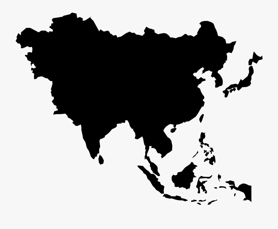 Blank Map Of East Asia - Asia Map Silhouette, Transparent Clipart