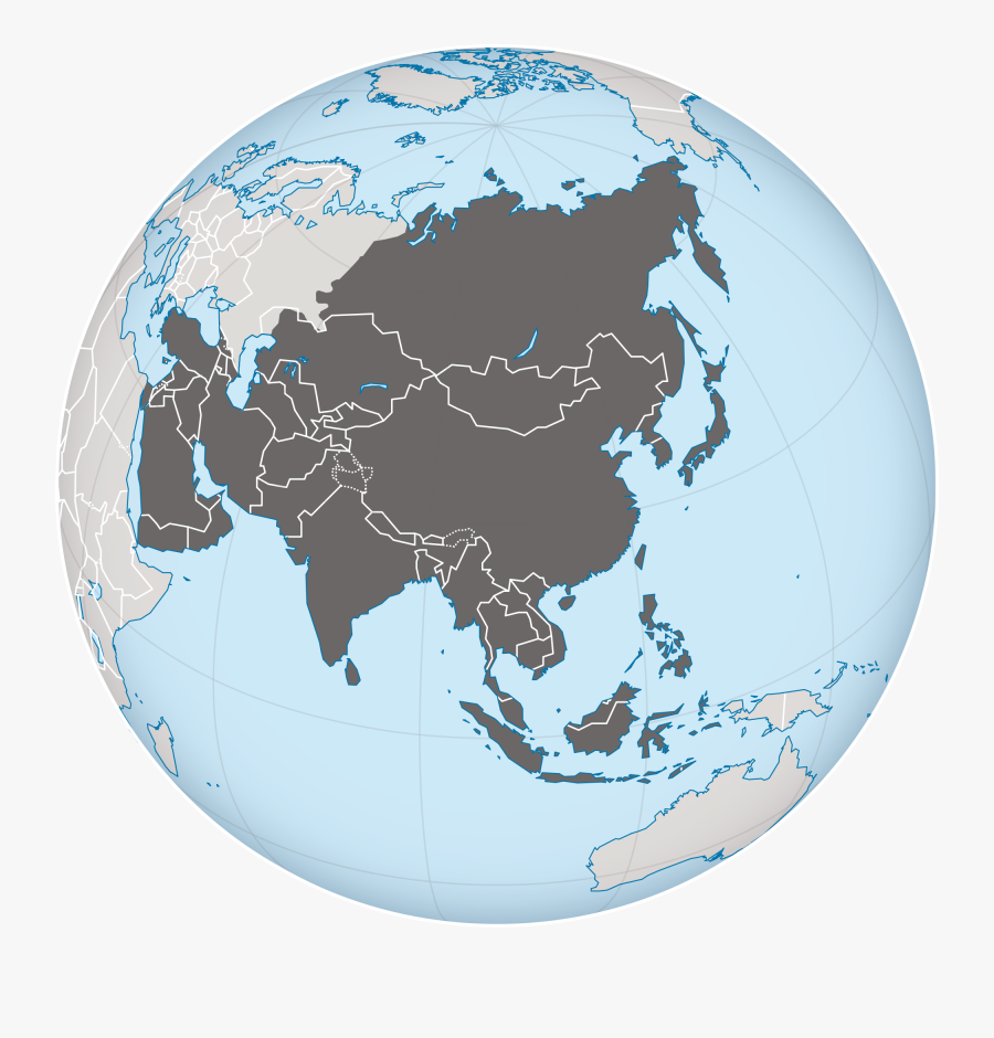 Vector Globes Grey - Asia On A Globe, Transparent Clipart