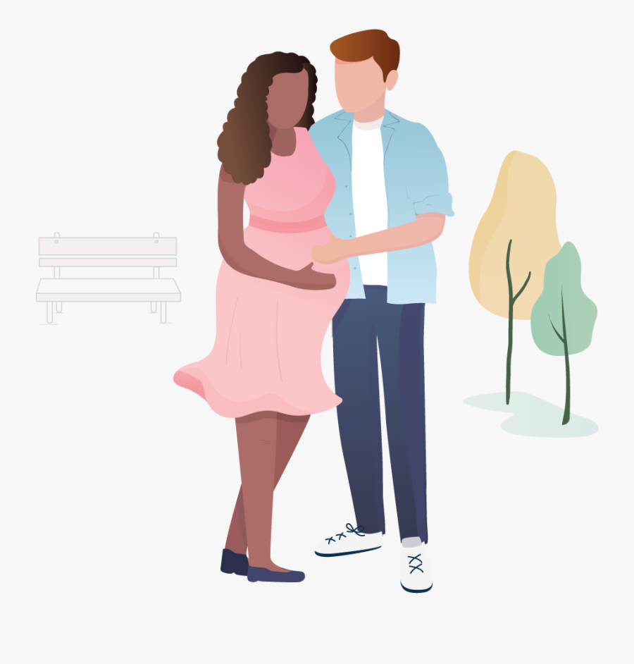 Expectant Mother And Father, Transparent Clipart