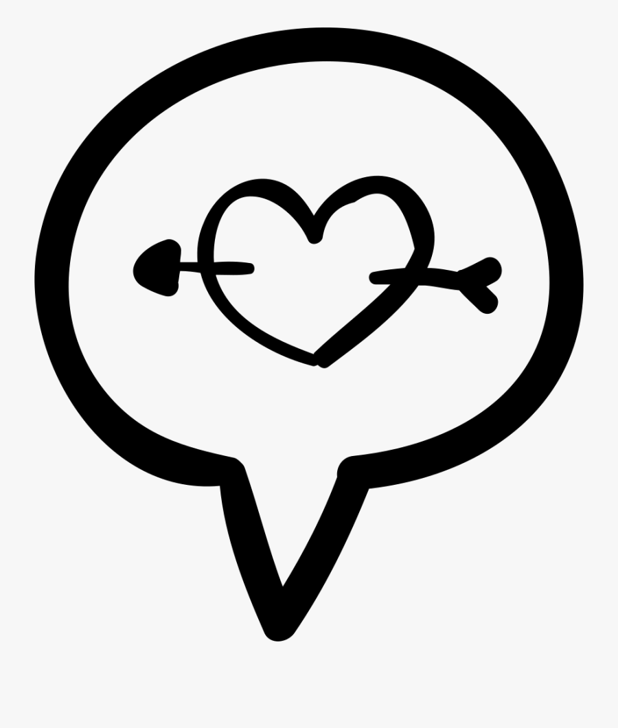 Speech Bubble With Heart And Arrow Comments - Bocadillo Corazon Png, Transparent Clipart