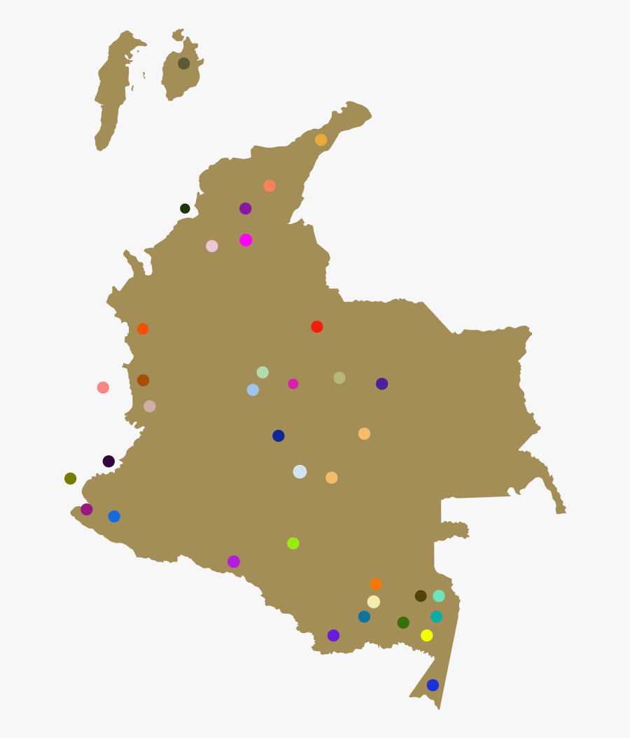 Mapa De Colombia Vector, Transparent Clipart