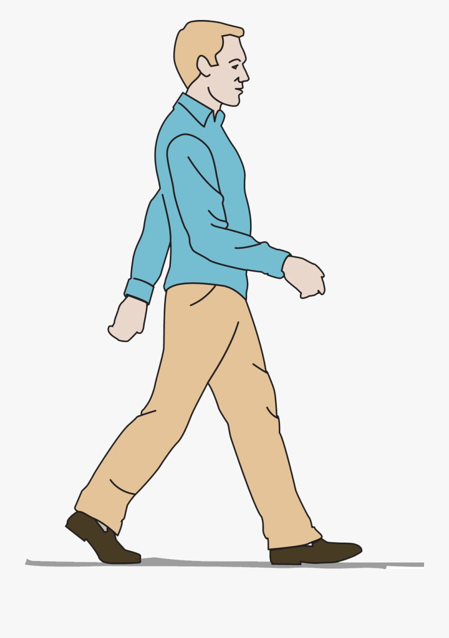 Man Walking Cartoon Png, Transparent Clipart