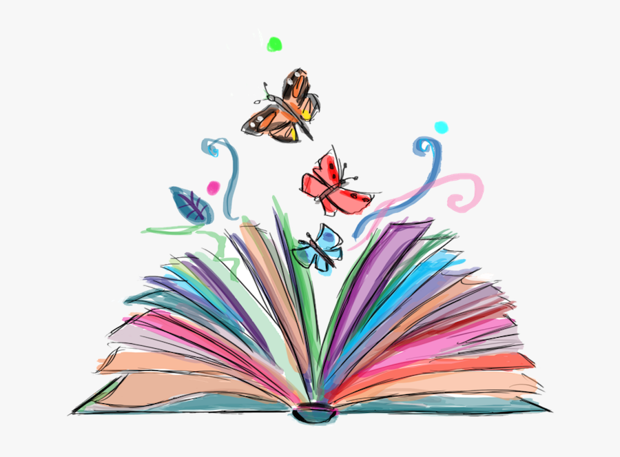 Small Is More - Butterfly Flying From Books, Transparent Clipart