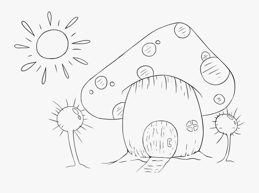 Line Art,art,coloring Book - Mushroom Man Black And White Clipart, Transparent Clipart
