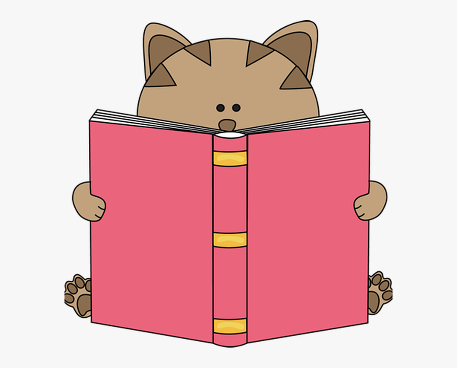 Cat Book Clipart - Clip Art Cat Reading, Transparent Clipart