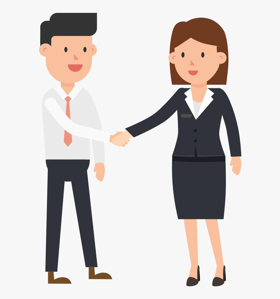 Two People Meeting - Shake Hands Animated Gif, Transparent Clipart