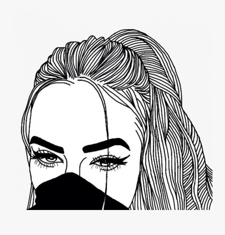 Outline Drawings Of Girl, Transparent Clipart