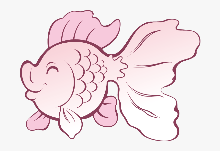 Clip Art Swimming Fish - 卡通 金鱼 图片, Transparent Clipart