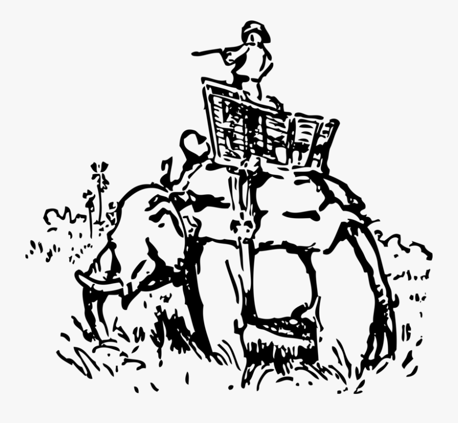 Elephantidae Hunting Rhinoceros African - Elephant Clipart, Transparent Clipart