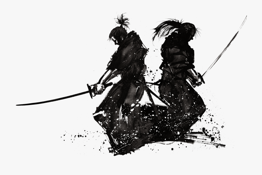 Drawing Samurai Japanese Style - Samurai Black And White, Transparent Clipart