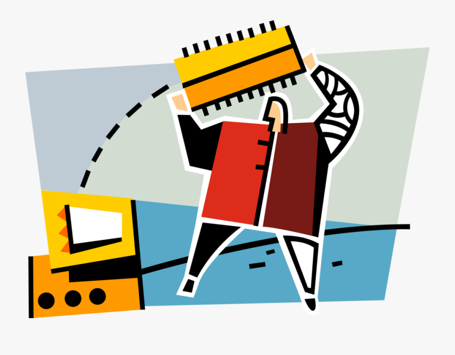 Stock Computer Technologist With Chip, Transparent Clipart