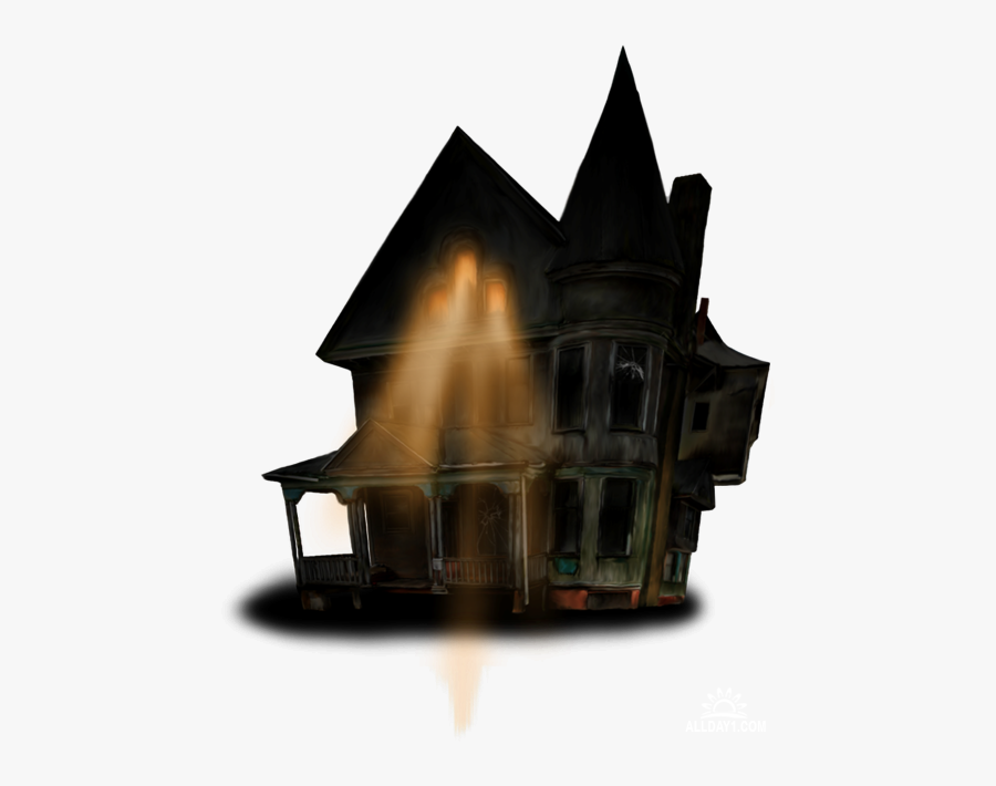 Halloween House Clip Art - Transparent Background Haunted House, Transparent Clipart