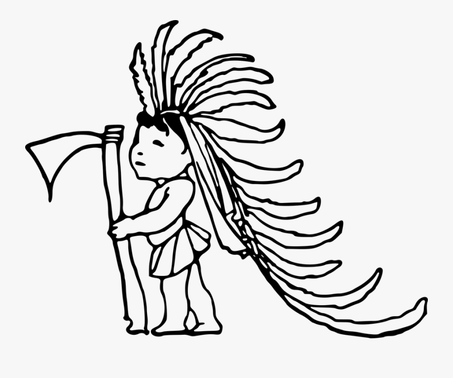 American, Boy, Child, Comic Characters, Indian, Native - Native American People Drawing, Transparent Clipart