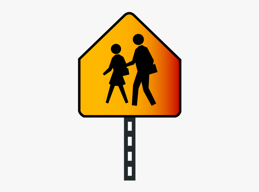 School Ahead Sign Png Image Free Download Searchpng - School Crossing Sign, Transparent Clipart