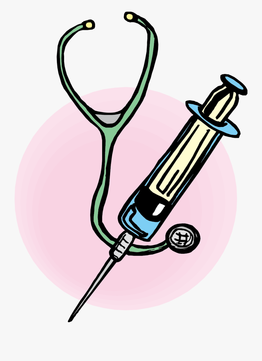 Syringe Clipart Pink - Stethoscope And Syringe Clipart, Transparent Clipart
