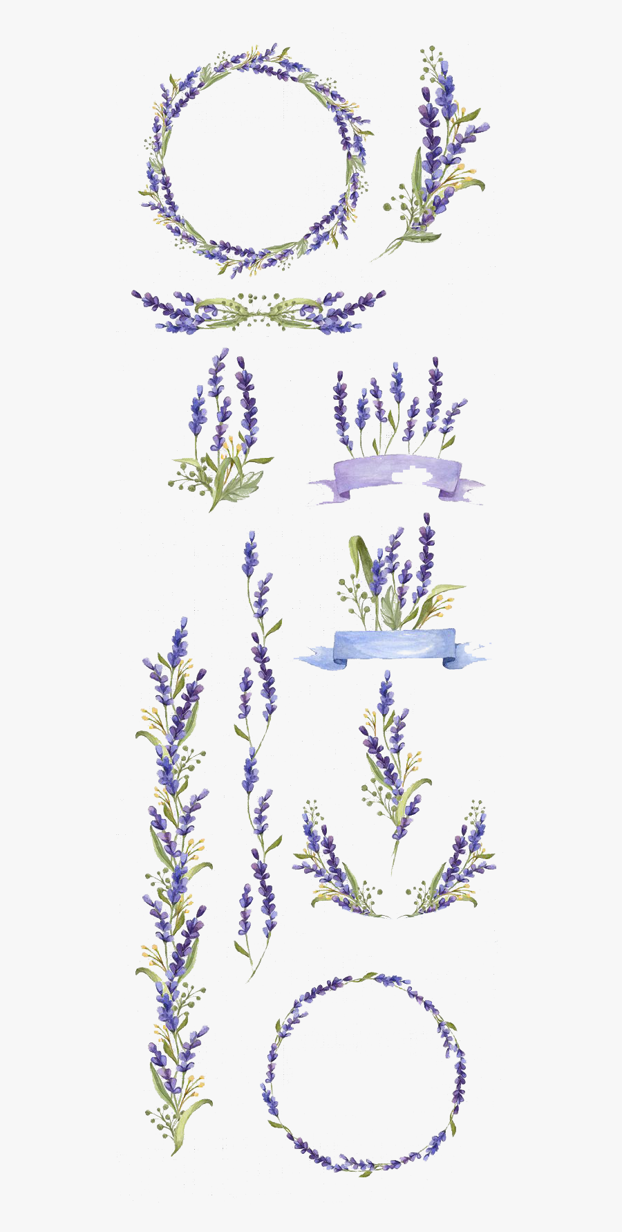 Flower Art Lavender Watercolor Flowers Painting Hand-painted - Watercolor Painting Lavanda Flower Png Transparent, Transparent Clipart