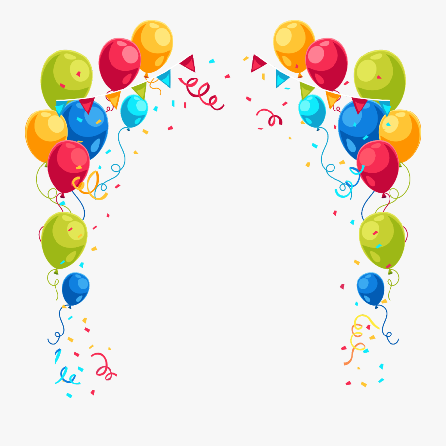 #birthday #birthdayframe #balloonsframe #frame #balloon - Balloons Frame Png, Transparent Clipart