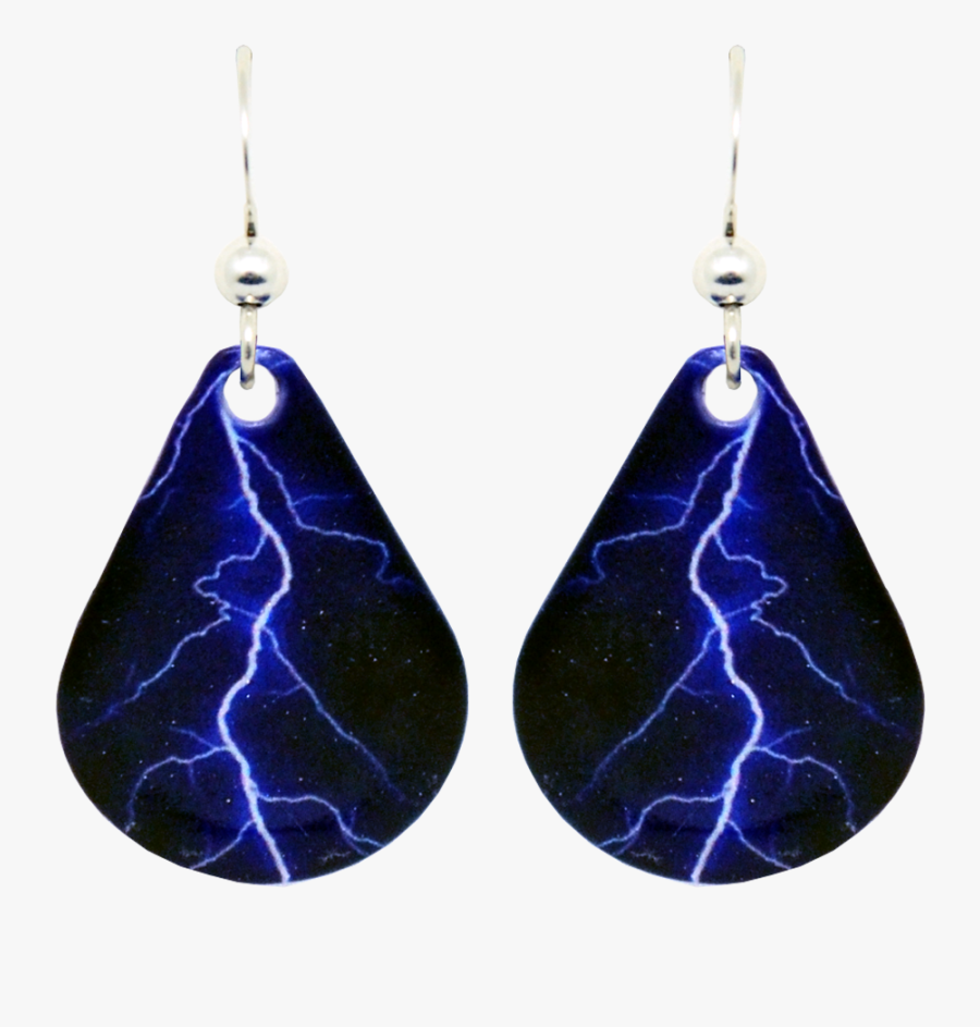 Transparent Blue Lightning Clipart - Earrings, Transparent Clipart