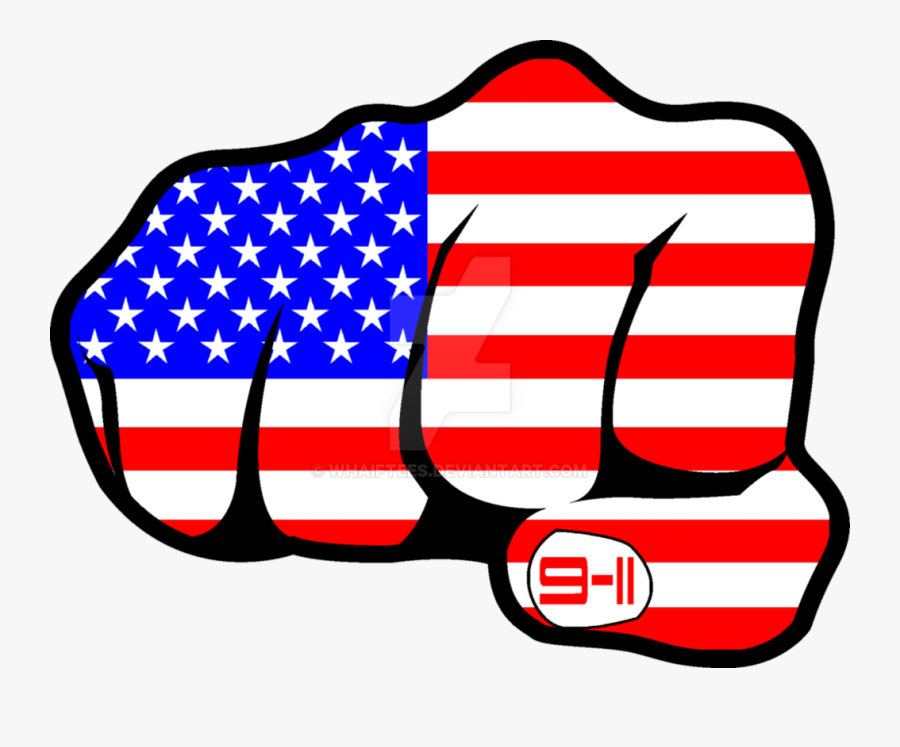 Vector Freeuse Download Fist By Whaiftees - American Flag Over Twin Towers, Transparent Clipart