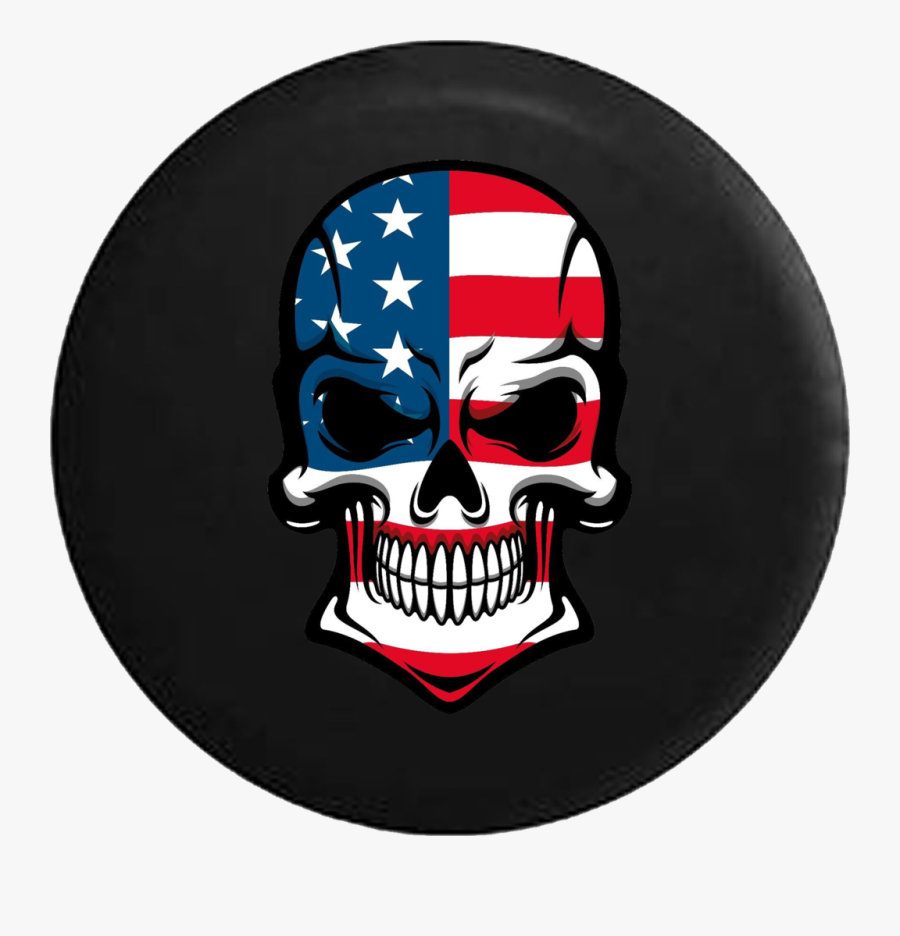 American Flag Patriot Skull Skeleton Rv Camper Spare - American Skull Flag Patriotic, Transparent Clipart