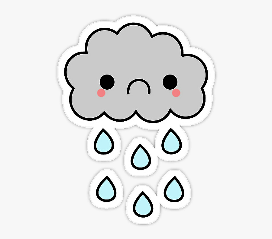 Transparent Nubes Clipart - Sad Rain Cloud Clipart, Transparent Clipart