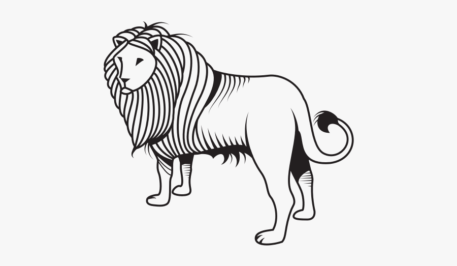 Lion Silhouette Monochrome Art - Masai Lion, Transparent Clipart