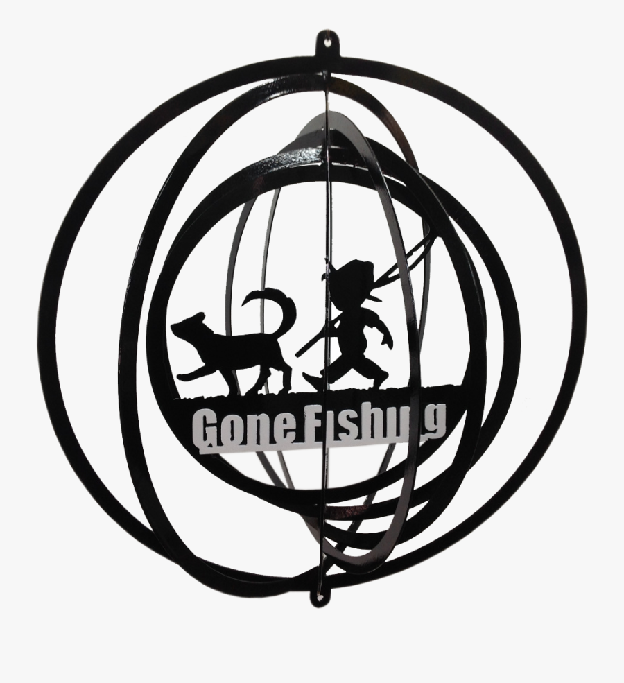 Gone Fishing Metal Wind Spinner - Emblem, Transparent Clipart