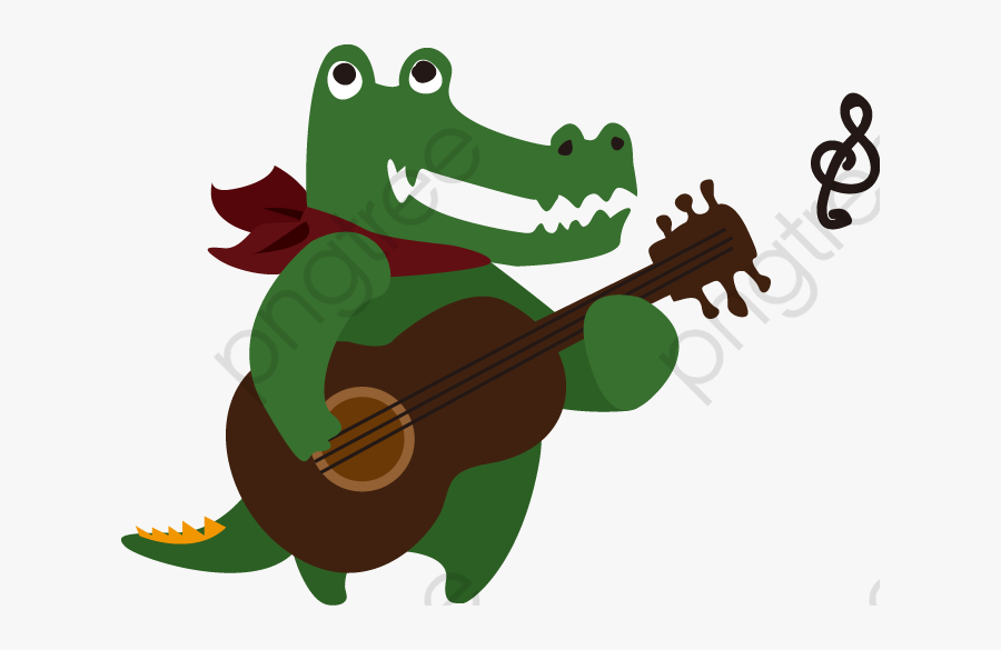 Alligator Cartoon Png - Alligator Playing Guitar Png, Transparent Clipart