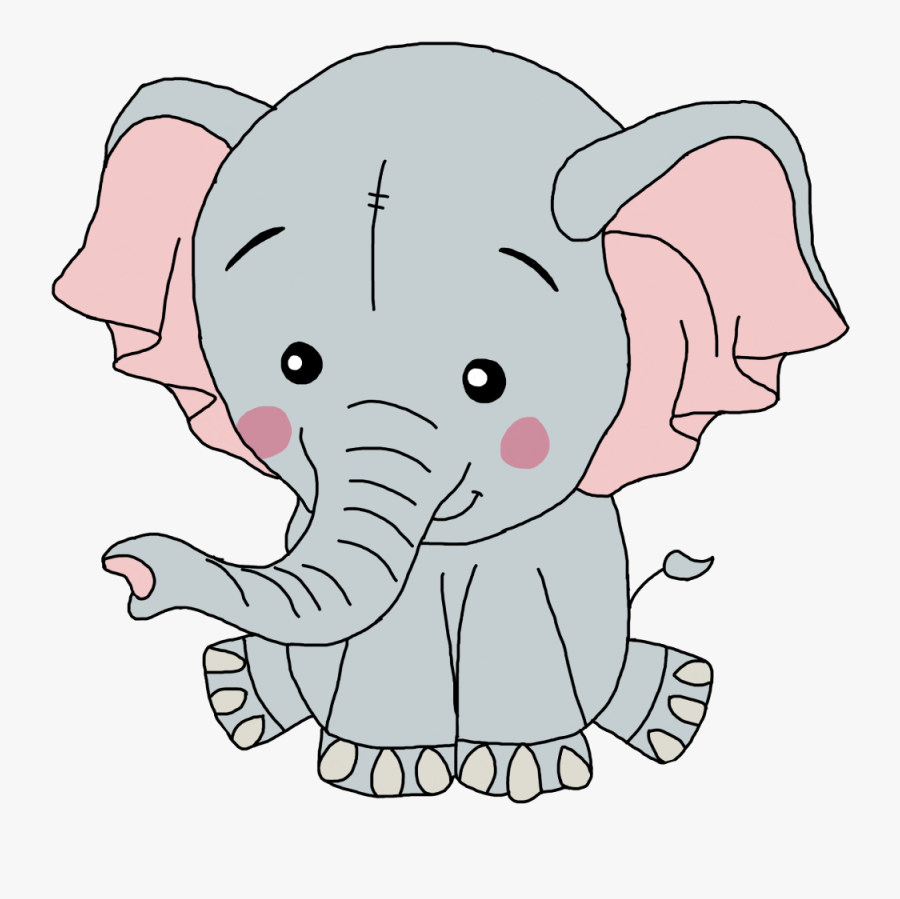 #elephant #cartoon #clipart #baby#cute #animal #remixit - Indian Elephant, Transparent Clipart