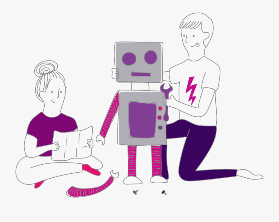 Doodle Robot - Cartoon, Transparent Clipart
