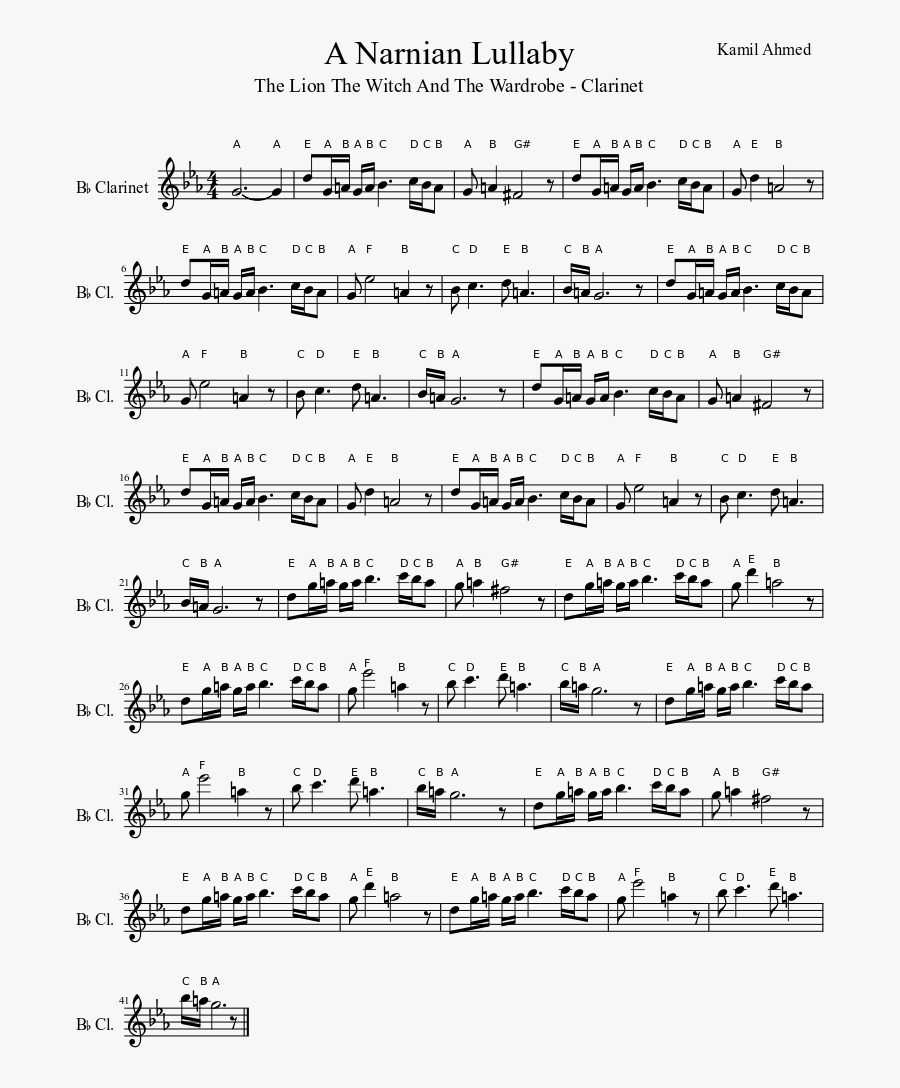A Narnian Lullaby Musescore - Moon Is A Harsh Mistress Notes, Transparent Clipart