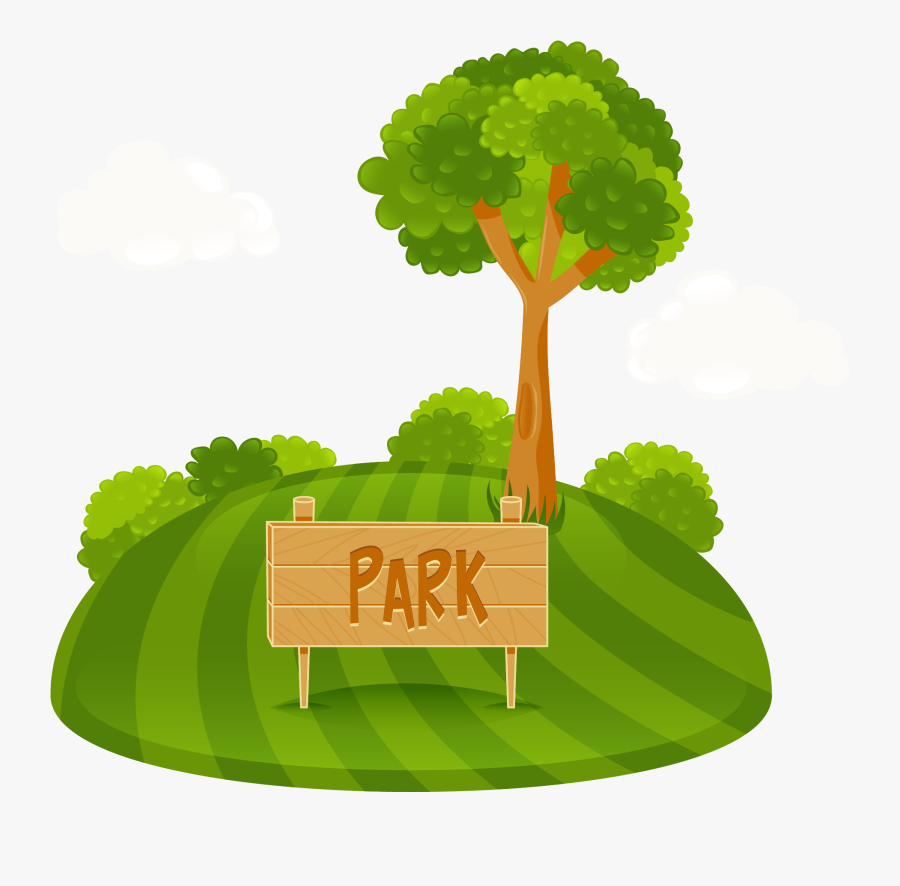 Tree Cartoon Clip Art - Tree In Park Clipart, Transparent Clipart