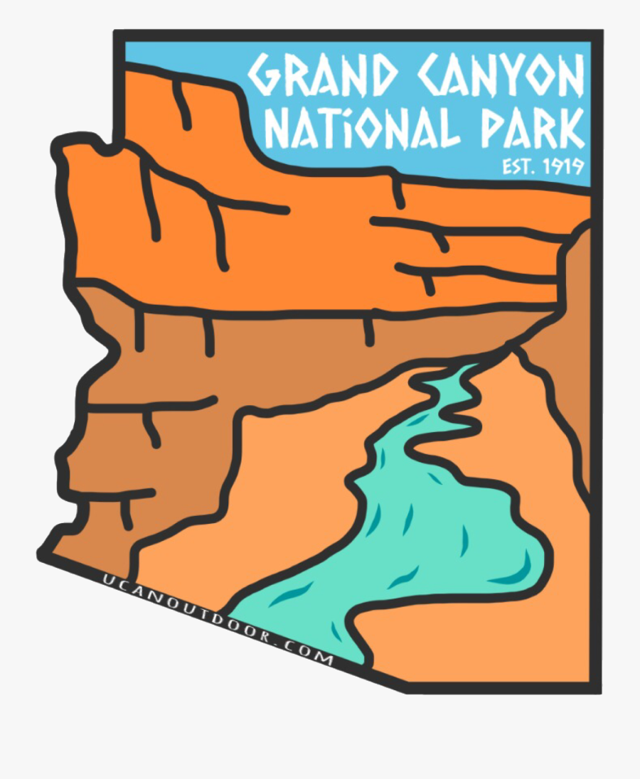 Grand Canyon National Park Sticker, Transparent Clipart