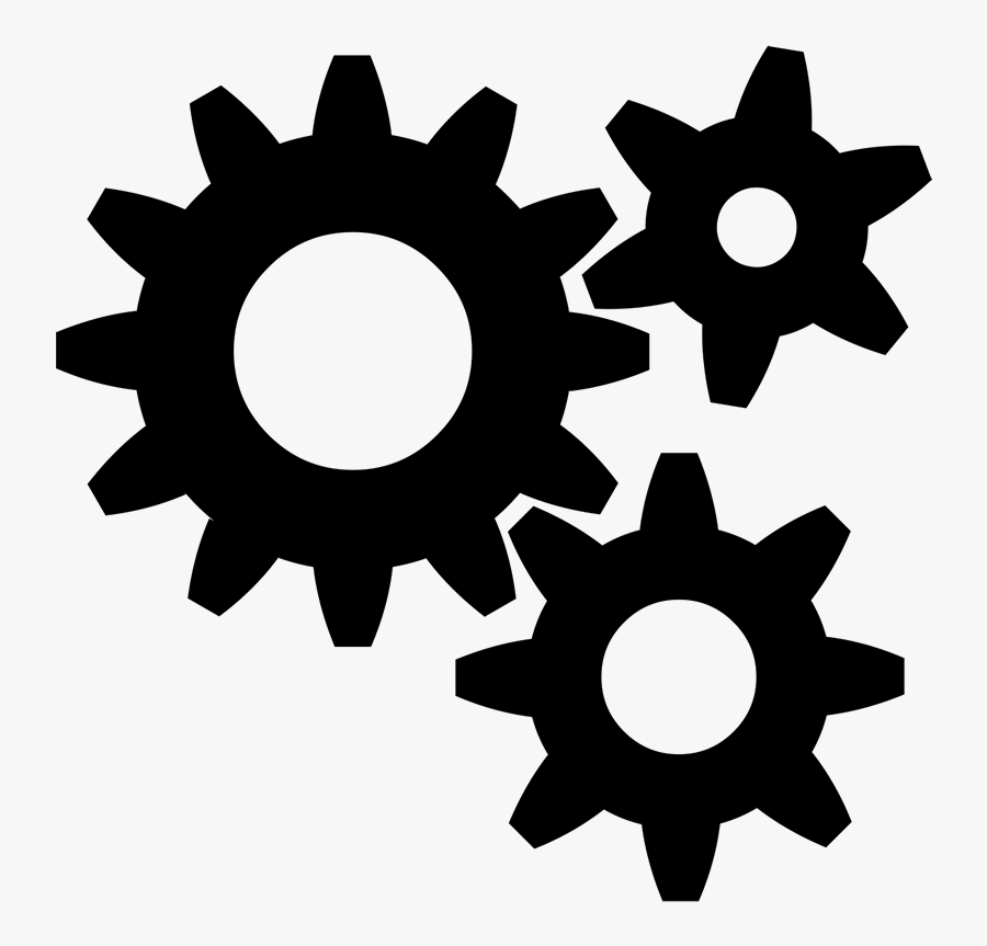 Transparent Cogs Png - Simple Gear Black And White, Transparent Clipart