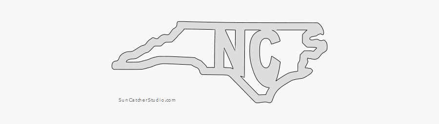 North Carolina Map Outline Shape State Stencil Clip - Clip Art North Carolina Outline, Transparent Clipart