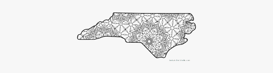 Free Printable North Carolina Coloring Page With Pattern - North Carolina Coloring Pages, Transparent Clipart