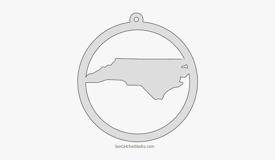 North Carolina Map Inside Circle State Stencil Clip - Poster, Transparent Clipart
