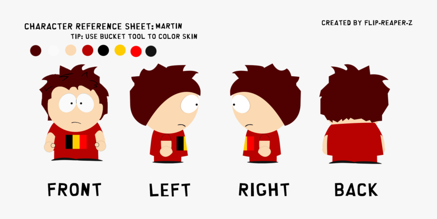Martin Lightbeer Reference Sheet - South Park Character Base, Transparent Clipart