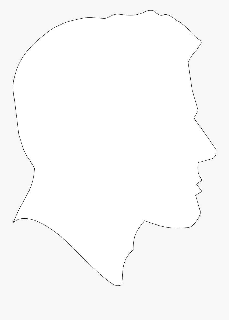 Transparent Man Profile Clipart - Outline Of A Male Head, Transparent Clipart
