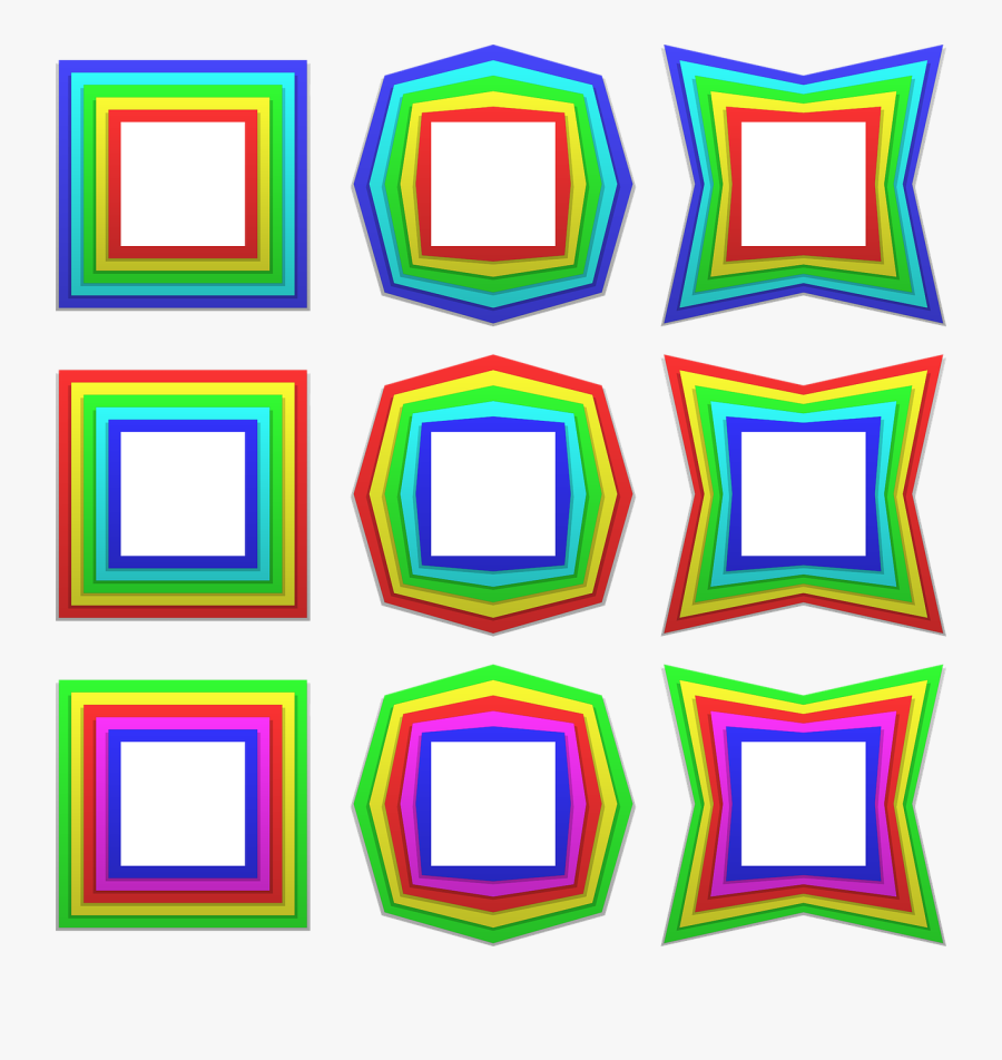 Frame Border Set Square Png Image, Transparent Clipart