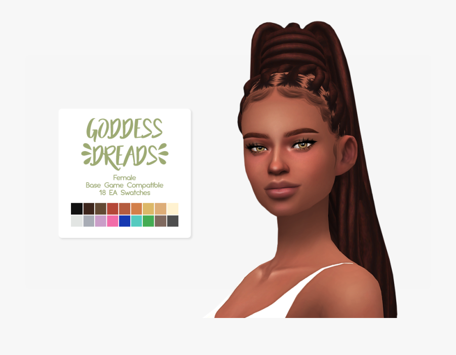 Maxis Match Sims 4 Cc - Sims 4 Dread Hair, Transparent Clipart